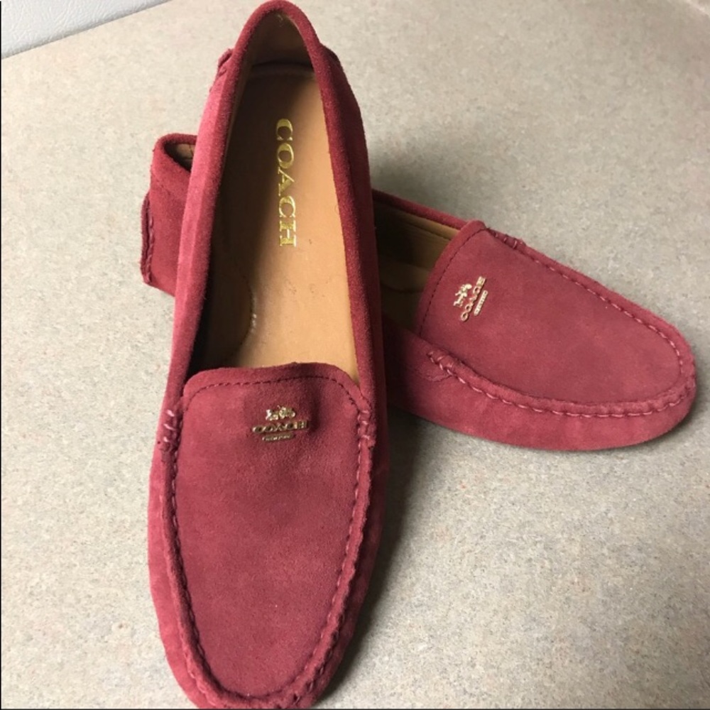 COACH NWOT 8.5 SUEDE SLIP ON LOAFERS AWSOME COLOR